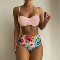 Damen Bandeau-Bikini-Set mit hoch geschnittenem Höschen R&B