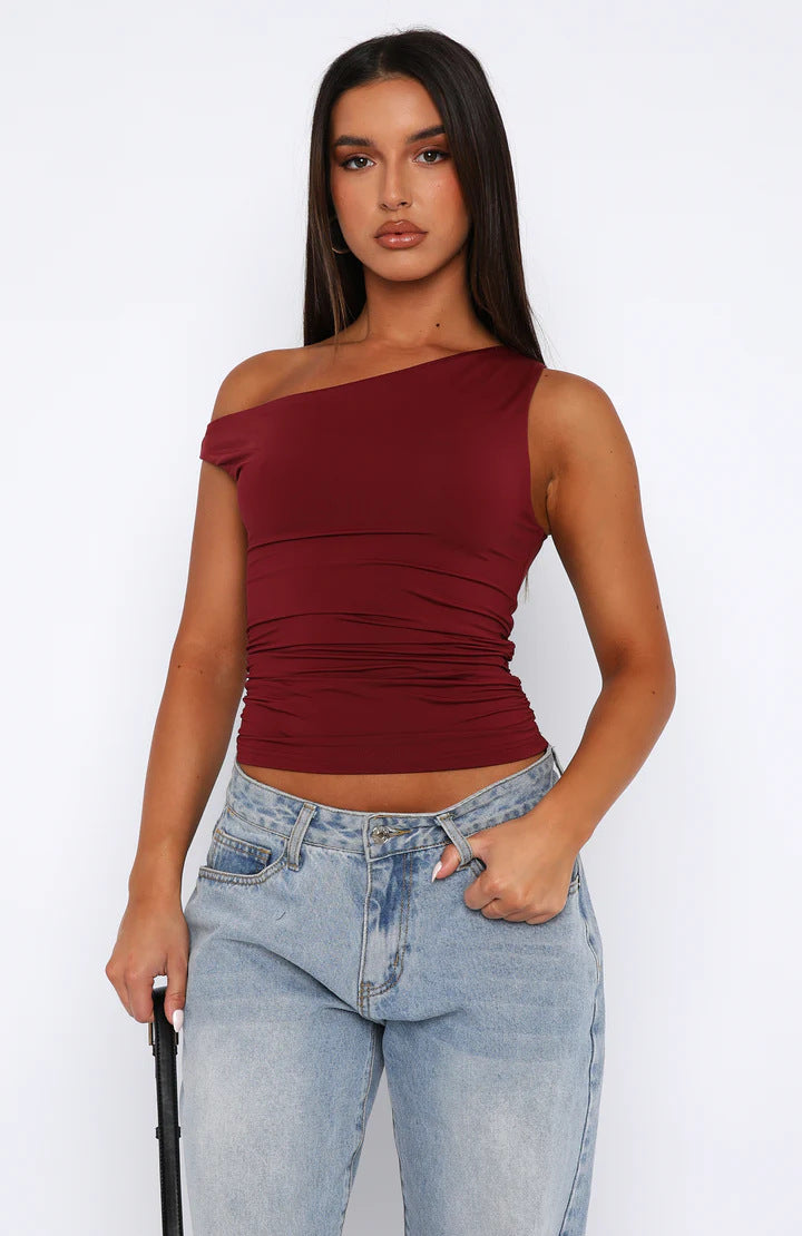 Damen Crop-Top mit floralem Design und schulterfreiem Schnitt R&B