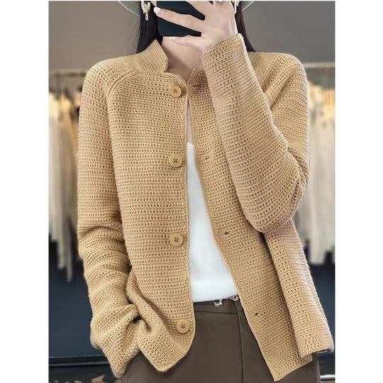 Damen Strickjacke mit besonderen Knopfdetails und strukturierter Maschenoptik R&B