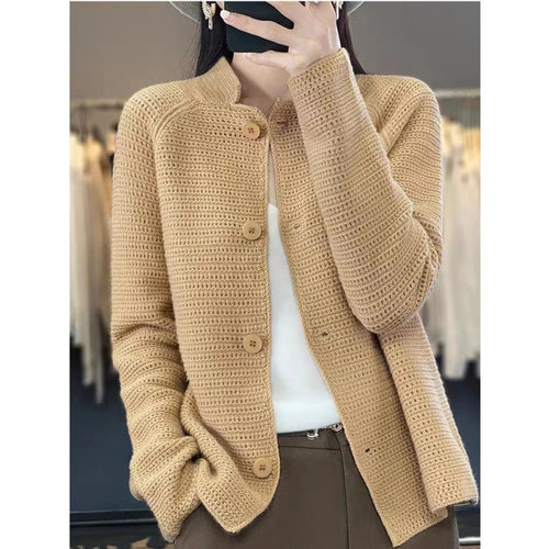 Damen Strickjacke mit besonderen Knopfdetails und strukturierter Maschenoptik R&B