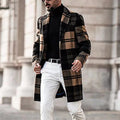 Herren eleganter Wollmantel mit klassischem Karomuster