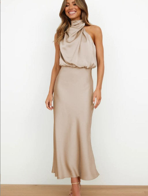 Damen Elegantes Etuikleid mit asymmetrischem Kragen und fließendem Schnitt R&B
