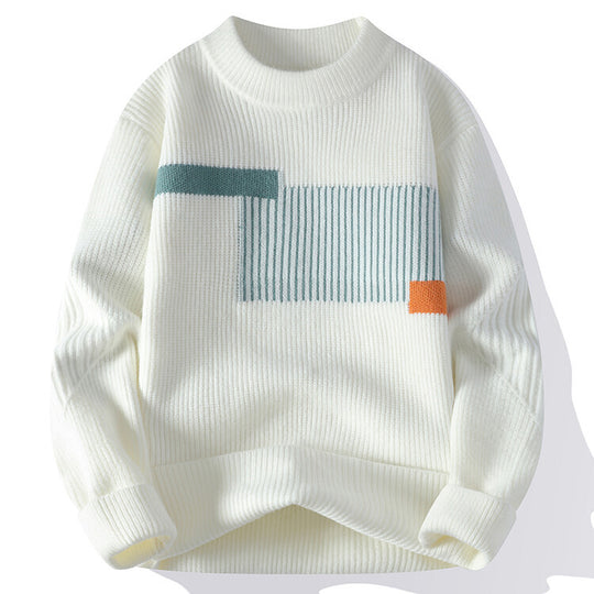 Damen moderner Strickpullover mit geometrischem Muster R&B