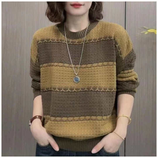 Damen Strickpullover mit strukturiertem Design und lässigem Schnitt R&B
