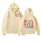 Damen Kapuzenpullover mit kreativem Schriftzug und weichem Innenfleece