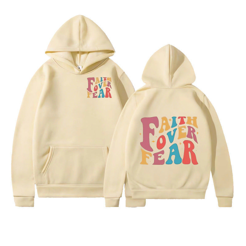 Damen Kapuzenpullover mit kreativem Schriftzug und weichem Innenfleece