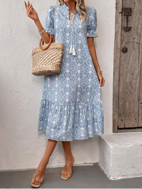 Damen Sommerliches Tunika-Kleid mit eleganten Schnüroptionen R&B