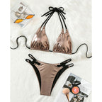Damen Triangel-Bikini mit modischem Cut-Out und verstellbaren Trägern R&B