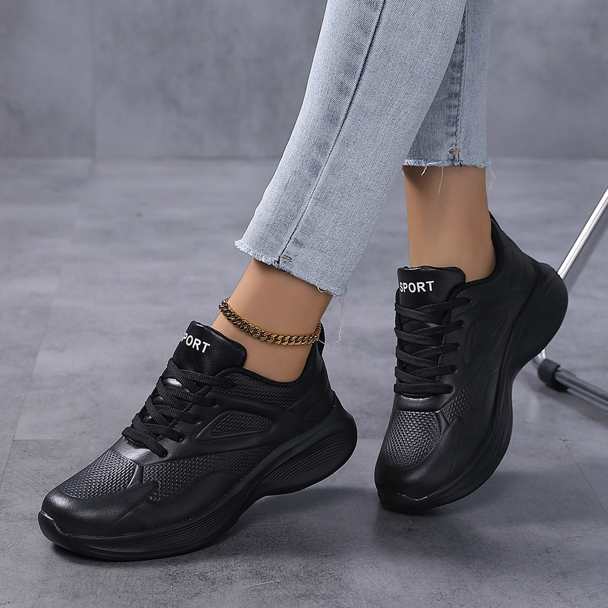 Damen Sportliche Sneakers mit atmungsaktivem Obermaterial und dämpfender Sohle