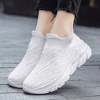 Damen Bequeme High-Top Sneakers mit elastischem Strickoberteil R&B