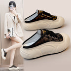 Damen bequeme Slip-On Sneaker mit modischem Blumenmuster und stoßdämpfender Sohle R&B