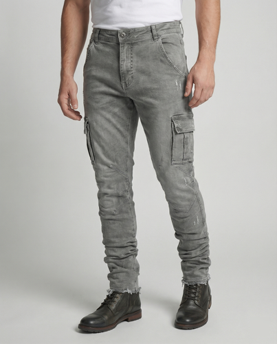 Herren Cargo-Jeans im lässigen Slim-Fit-Design mit funktionalen Taschen R&B