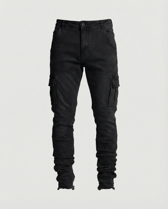 Herren Cargo-Jeans im lässigen Slim-Fit-Design mit funktionalen Taschen R&B