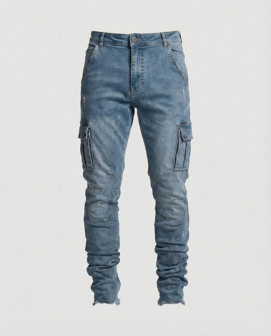 Herren Cargo-Jeans im lässigen Slim-Fit-Design mit funktionalen Taschen R&B