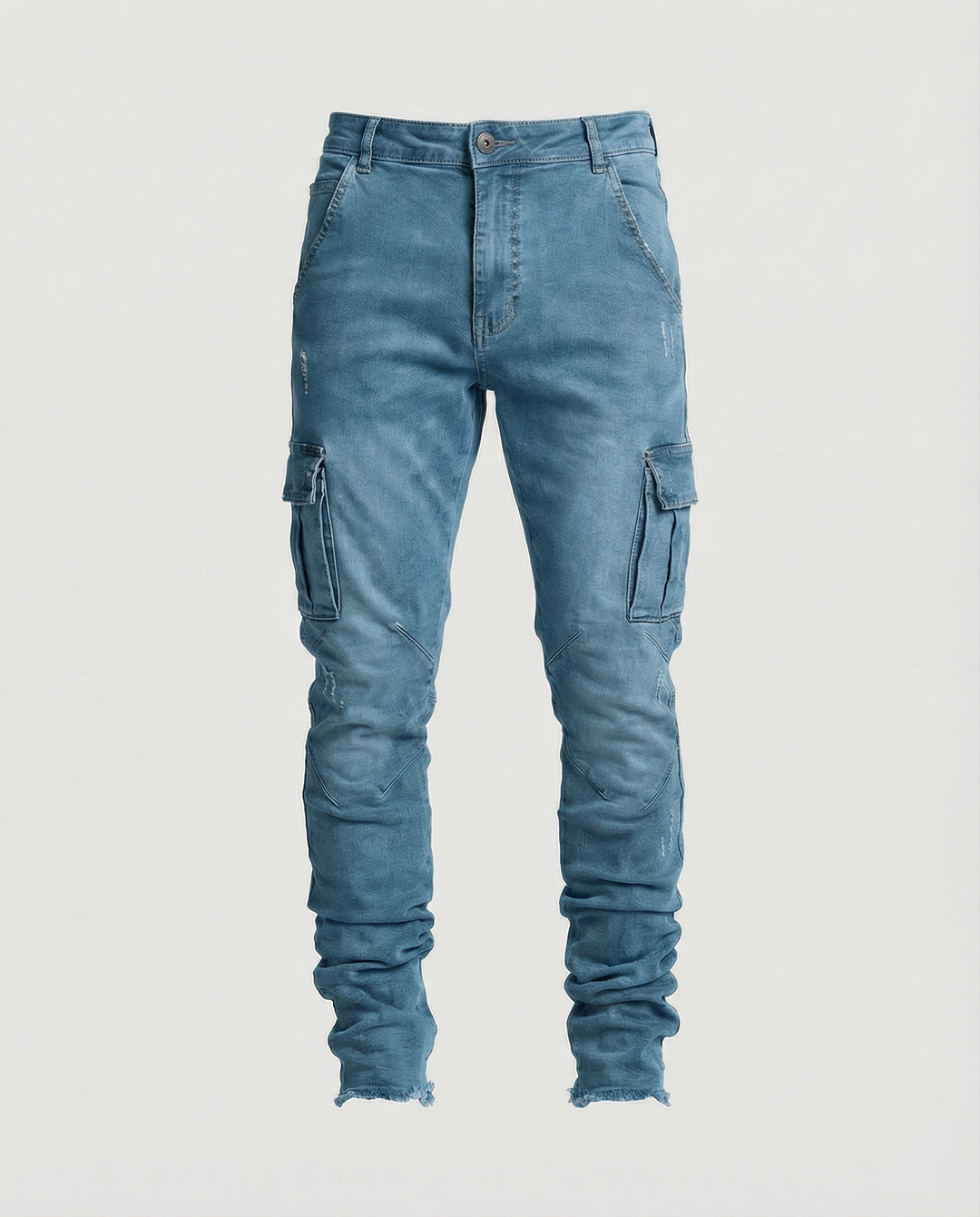 Herren Cargo-Jeans im lässigen Slim-Fit-Design mit funktionalen Taschen R&B