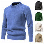 Herren kuscheliger Strickpullover mit hohem Kragen und Raglanmuster