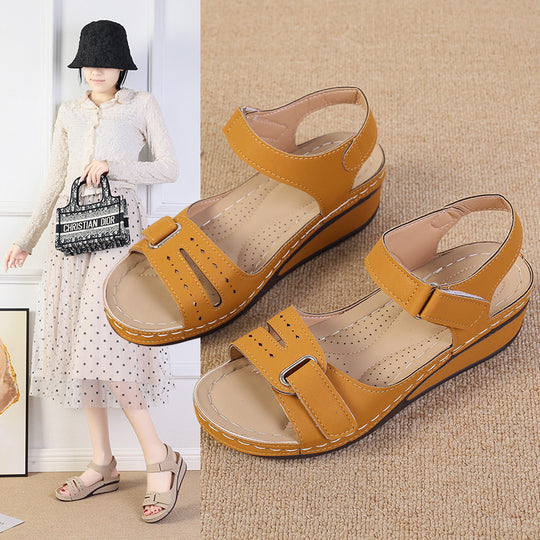 Damen Komfortable Keilsandalen mit verstellbaren Riemen R&B