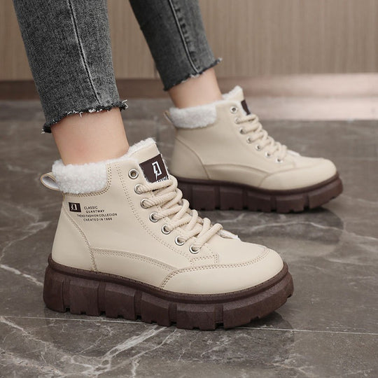Damen High-Top Winterstiefel mit isolierendem Kunstfellfutter und rutschfester Sohle R&B