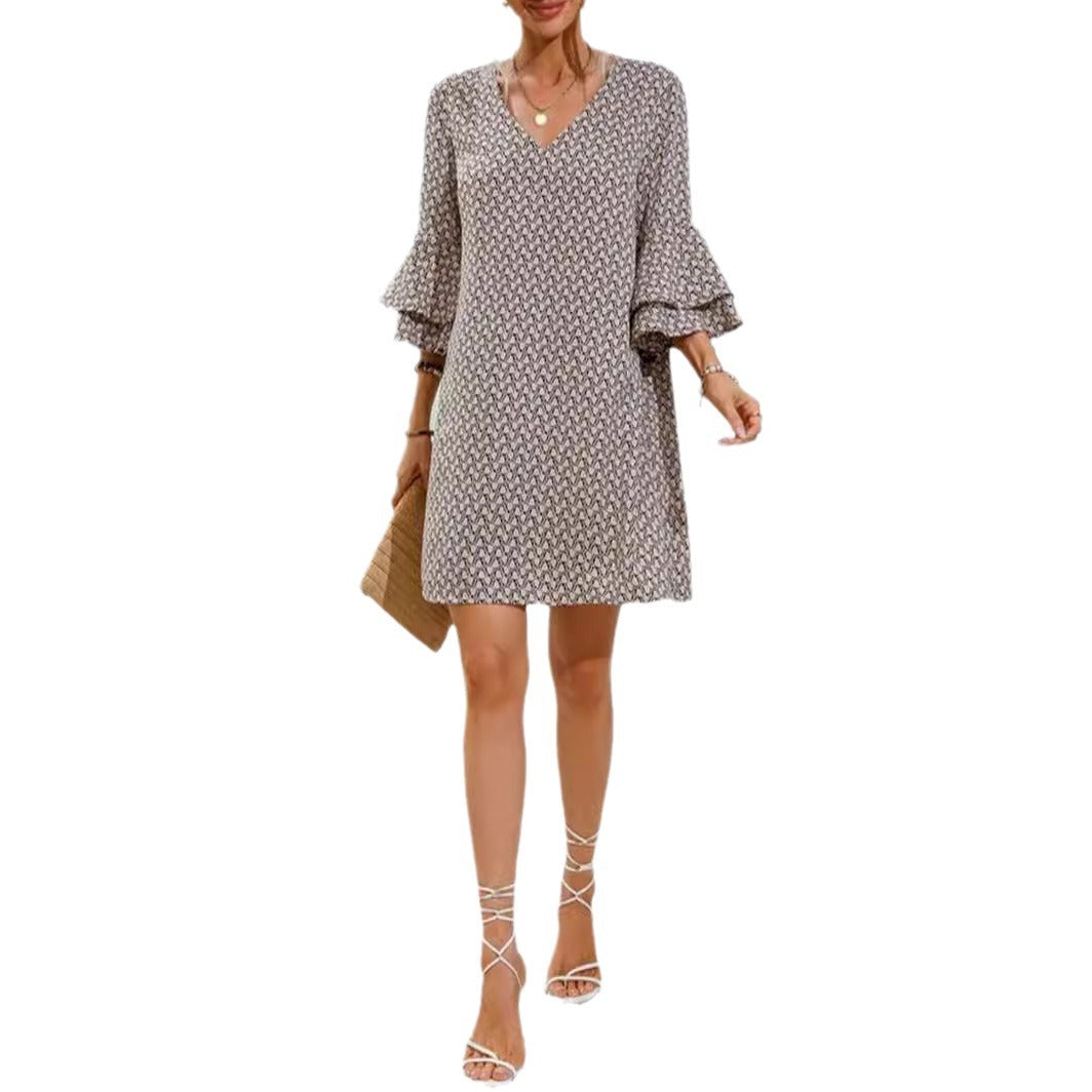 Damen Strandkleid mit voluminösen Ärmeln R&B