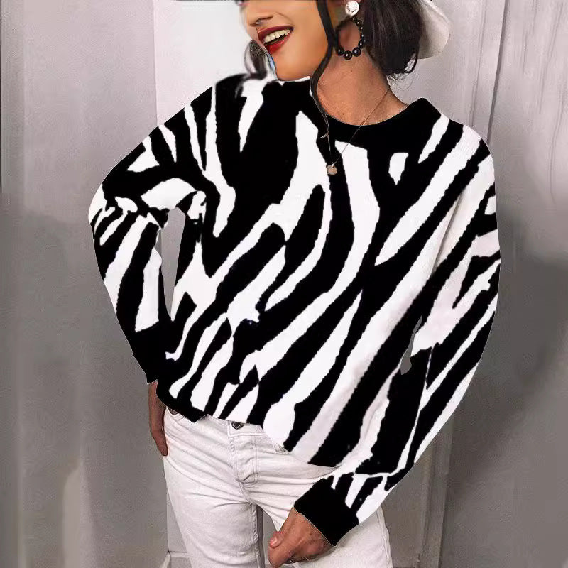 Damen Strickpullover mit modernem Streifenmuster und lässigem Schnitt R&B