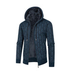 Herren Kapuzenjacke mit modernem Rautenmuster und kuscheligem Innenfutter