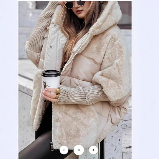 Damen Kuschelige Steppjacke mit abnehmbarer Kapuze und warmem Fleeceeinsatz R&B