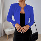 Damen Elegante Kurzjacke mit strukturiertem Design und dekorativen Knöpfen R&B