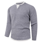 Herren Strickpullover mit V-Ausschnitt und modernem Rippenmuster R&B