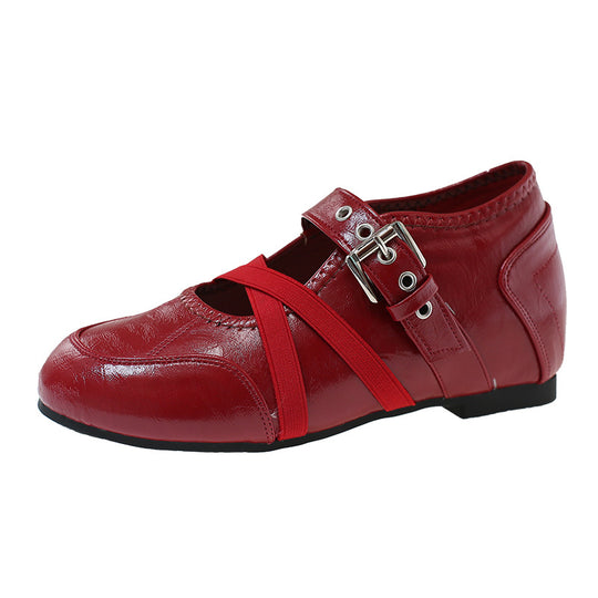 Damen Ballerinas mit stylishen Riemchen und mittelhohem Absatz R&B