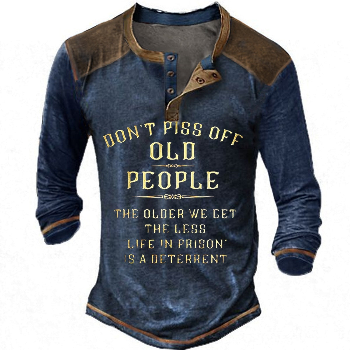 Herren lässiges Langarmshirt mit originellem Druck