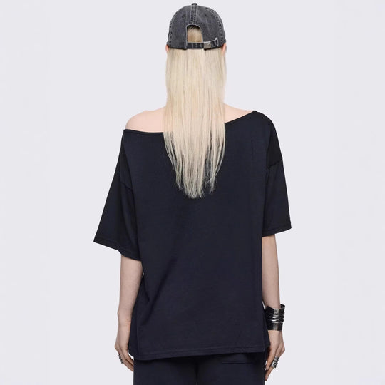 Damen Oversized T-Shirt mit kreativem Grafikdesign R&B