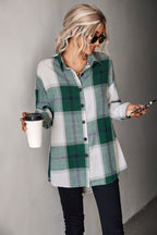 Damen Hemdenjacke im karierten Design mit großen Taschen und komfortablem Schnitt R&B