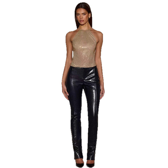 Damen Glitzerndes Top mit schmalem Halterdesign und funkelnden Akzenten R&B