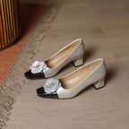 Damen elegante High Heels mit funkelndem Blumendekor