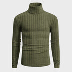 Damen Strickpullover mit hohen Kragen und feiner Rippenstruktur R&B