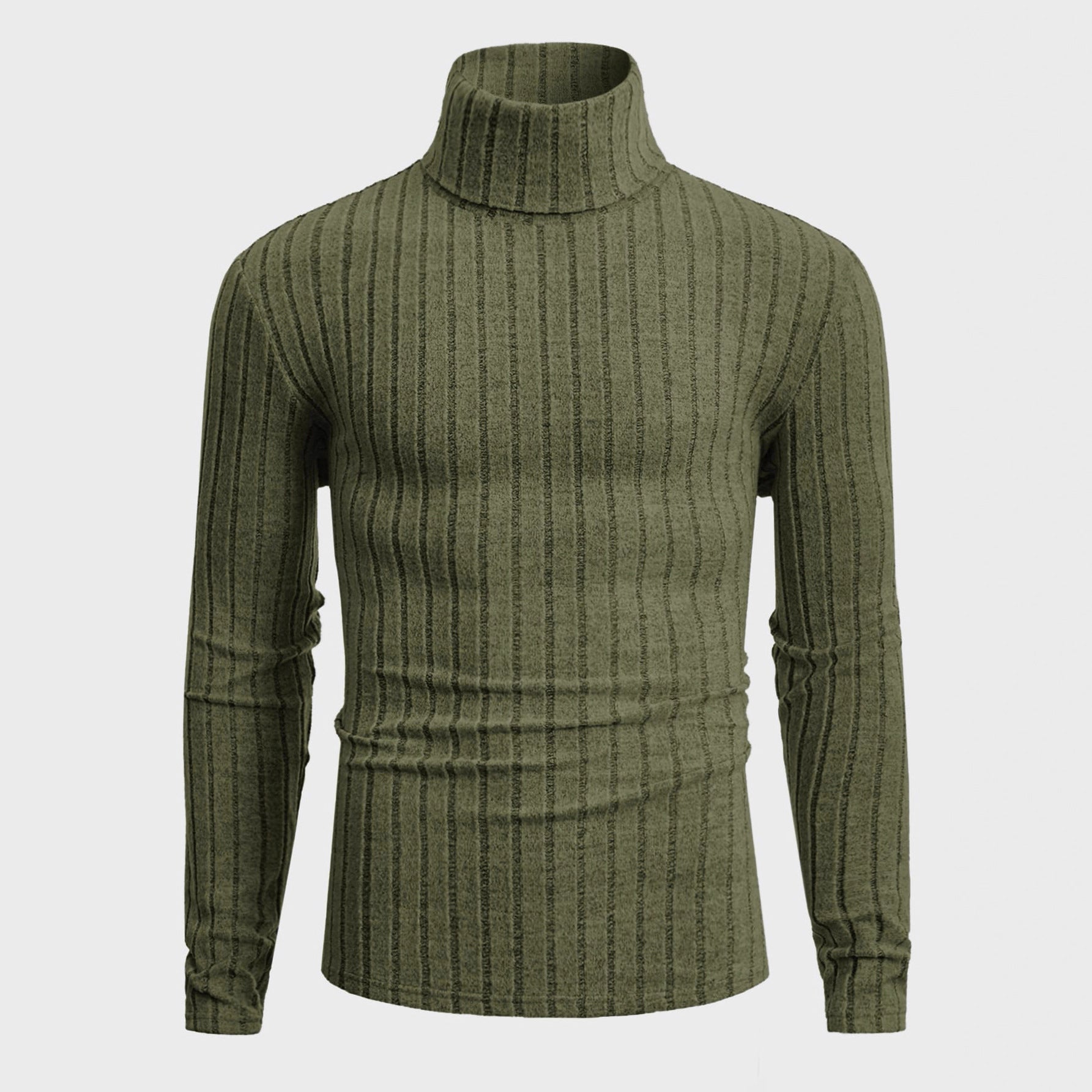 Damen Strickpullover mit hohen Kragen und feiner Rippenstruktur R&B