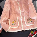 Damen Strickjacke mit Blumenmuster R&B