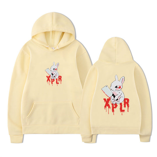Damen Kapuzensweater mit auffälligem Cartoon-Motiv und bequemer Passform R&B