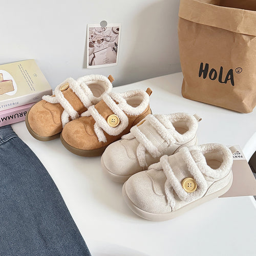 Damen Sneaker mit kuscheligem Innenfutter und praktischer Knopfakzent R&B