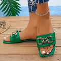 Damen Modische Riemenslipper mit dekorativem Ketten-Detail R&B