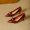 Damen elegante spitze Pumps mit modischem Riemen und komfortablem Absatz