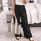 Damen Weite Freizeithose mit elastischem Bund und praktischen Taschen R&B