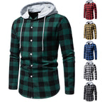Herren Karo-Hemdjacke mit Kapuze und modernem Schnitt
