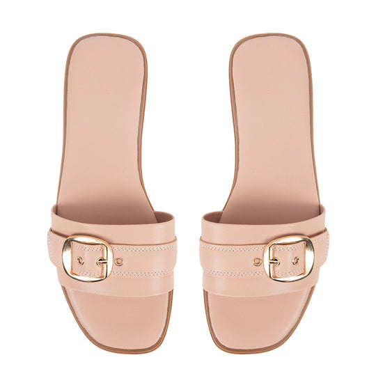 Damen Bequeme Slide-Sandalen mit modischem Schnallen-Design R&B