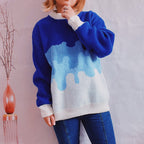 Damen Strickpullover mit modernem Farbverlauf und lässigem Schnitt R&B