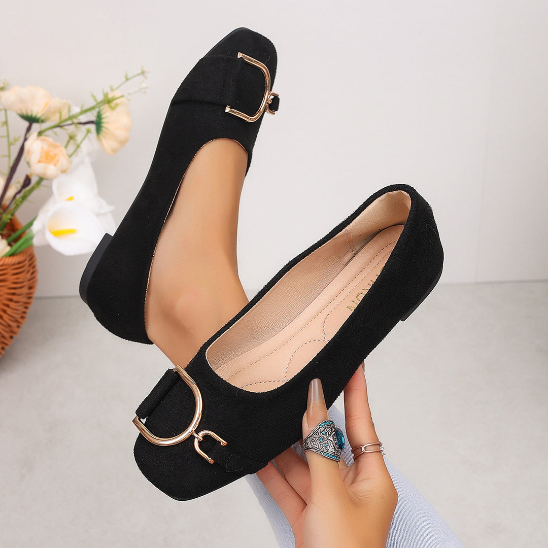 Damen Ballerinas mit eleganter Schnallenapplikation R&B