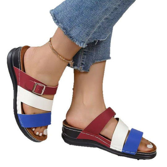 Damen bequeme und modische Sandalen mit verstellbaren Riemen R&B