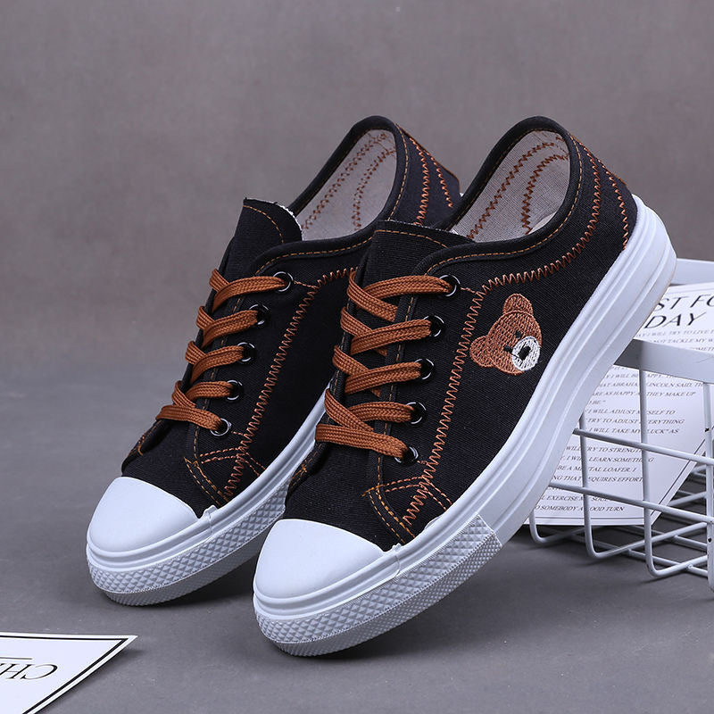 Damen lässige Sneaker mit Bärenmotiven R&B