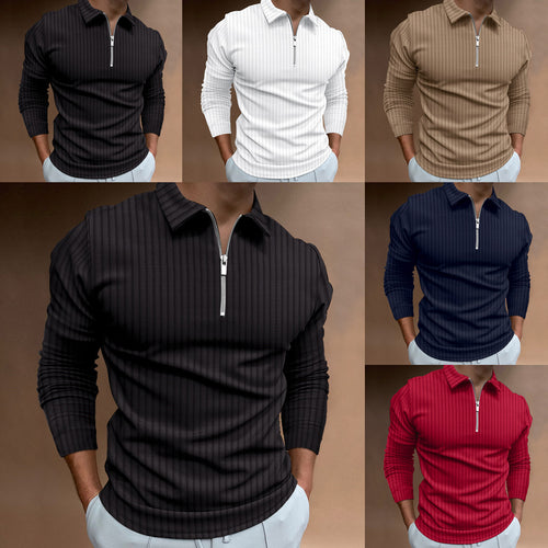 Herren modischer Poloshirt mit Reißverschluss R&B