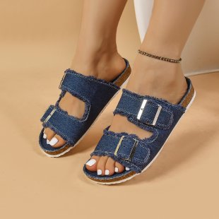 Damen komfortable Zehentrenner-Sandalen mit verstellbaren Riemen R&B